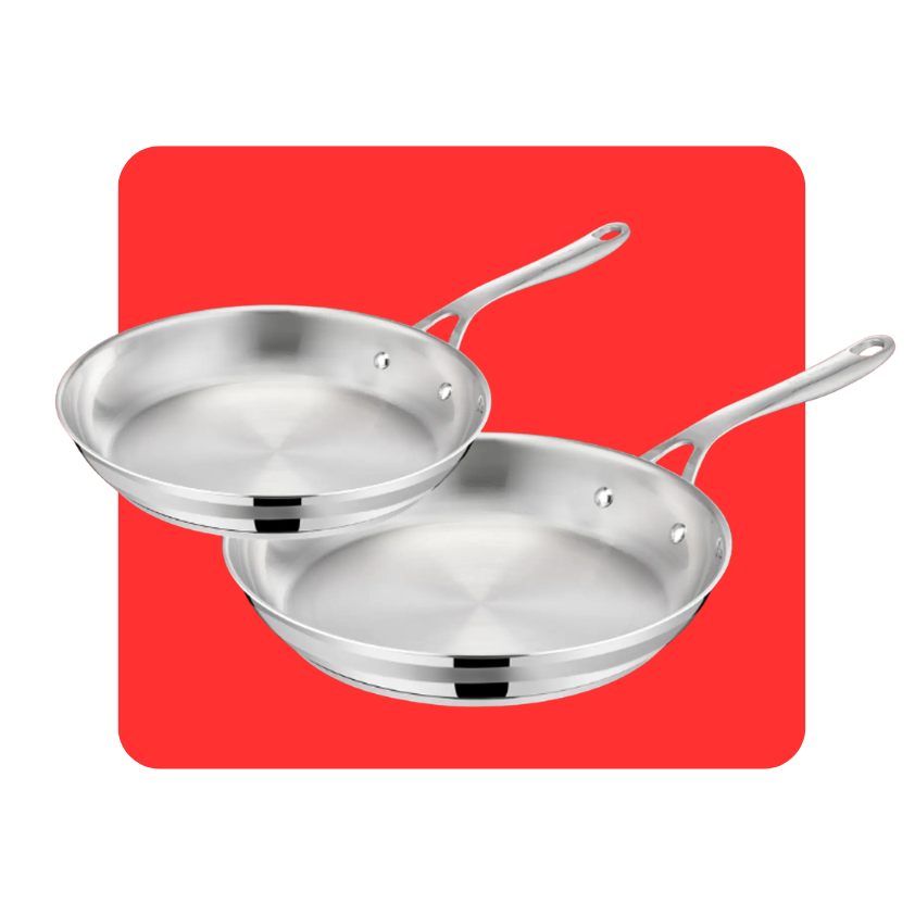 Pack Set de 2 sartenes 24/28 cm Jamie Oliver acero inoxidable sin antiadherente