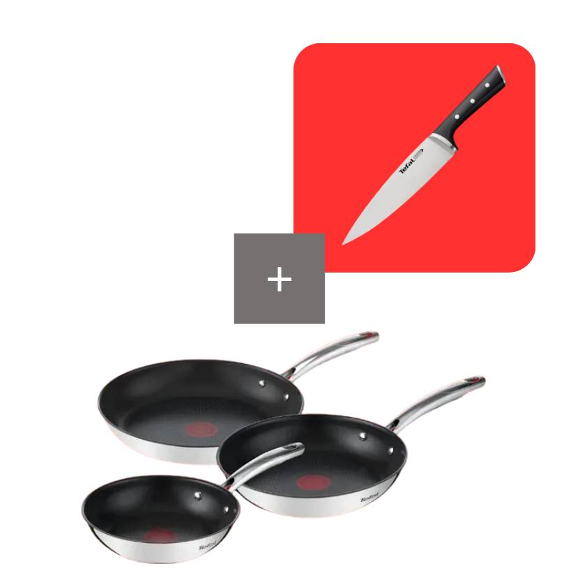 Pack set de sartenes 20/24/28 cm Duetto + y cuchillo chef 20 cm Ice Force