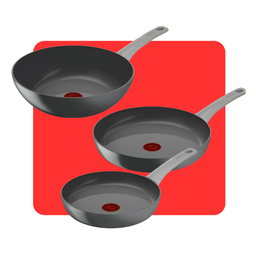 Pack set de 2 sartenes 24 cm/28 cm y wok 28 cm cerámica Renew On