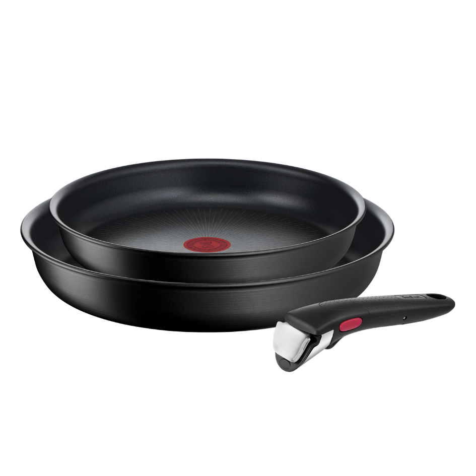 Pack set Ingenio Eco Resist 2 sartenes y 1 mango, con set de herméticos